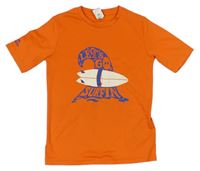 Oranžové funkčné tričko s potlačou Decathlon