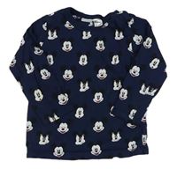 Tmavomodré triko s Mickeym H&M