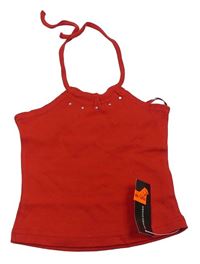 Červený crop top s kamienkami St. Bernard