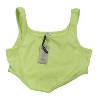Svetlozelený rebrovaný crop top River Island