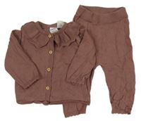 2 set - Pudrově fialový propínací lehký svetr + lehké tepláky H&M