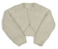 Biele chlpaté svetrové bolerko Next