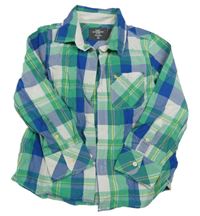 Zeleno-bielo-modrá kockovaná košeľa H&M