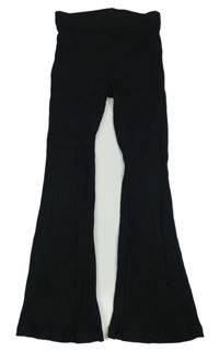 Černé flare žebrované legíny George