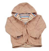 Svetloružová ľahká prepínaci podšitá mikina s kapucňou