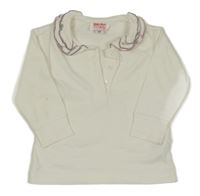 Bílé triko s límečkem 