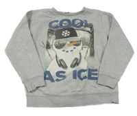 Sivá melírovaná mikina so sněhulákem George