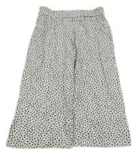 Bielo-čierne vzorované ľahké culottes nohavice