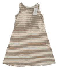 Nové - bílo-hnědé pruhované šaty Primark