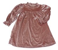 Staroružové zamatové šaty Shein