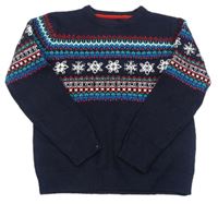 Tmavomodrý sveter so vzorom Dunnes