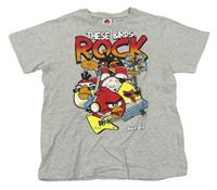 Sivé melírované tričko s Angry Birds Next