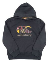 Antracitová mikina s logom a kapucňou Canterbury