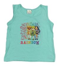 Tyrkysový crop top s dievčatkom