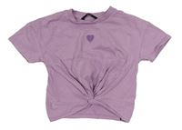 Lila crop top se srdcem George