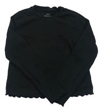 Černé žebrované crop triko M&S