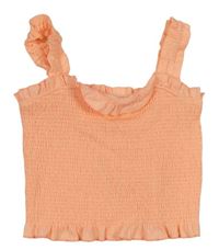 Neónově oranžový crop top so žabičkováním zn. River Island