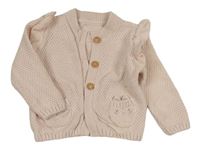 Svetloružový prepínaci sveter s volánikmi Mothercare