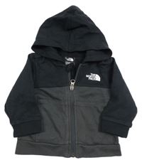 Černo-šedá propínací mikina s logem a kapucí The North Face
