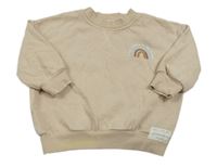 Béžová mikina s dúhou a nápismi George