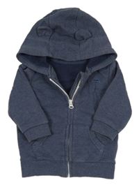 Tmavomodrá prepínaci mikina s autom a kapucňou George