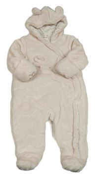 Svetloružová plyšová zateplená kombinéza s myškou Mothercare