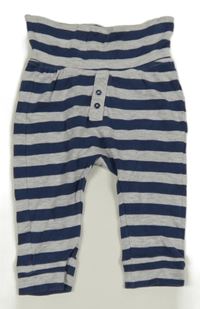 Sivo-tmavomodré pruhované tepláky Pocopiano