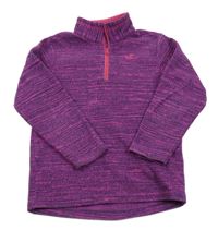 Fialovo-tmavomodrá melírovaná fleecová funkční mikina Quechua