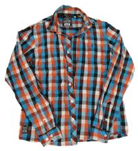 Modro-červeno-čierno-biela kockovaná košeľa C&A