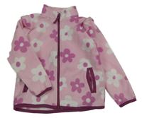 Svetloružová -biela kvetovaná fleecová prepínaci mikina s volánikmi Dunnes Stores