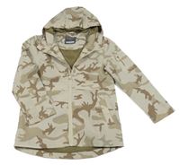 Béžovo-hnědá army šusťáková jarní bunda s kapucí Primark