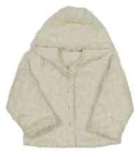 Smotanový kožušinový podšitý kabát s kapucňou C&A