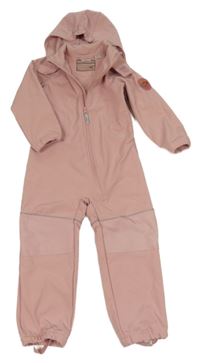 Světlerůžová softshellová kombinéza s kapucí Impidimpi