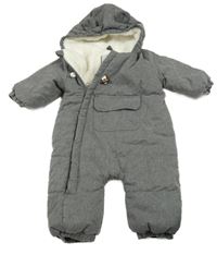 Šedá šusťáková zimní kombinéza s kapucí Topomini