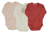 Nové - 3set - 3x body - světlerůžové + bílé + jahodové 