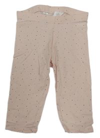 Svetloružové bodkovaná é crop legíny H&M