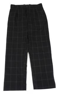 Čierno-biele kockované loose fit chino nohavice H&M