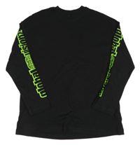 Čierne tričko s nápismi H&M