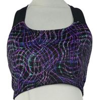 Dámský černo-fialovo-tyrkysový sportovní crop top M&S