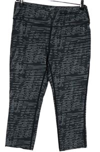 Dámské šedo-černé vzorované sportovní capri legíny Layer8