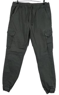 Pánske sivé cargo nohavice Denim