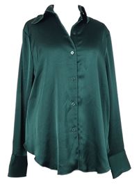 Dámska petrolejová saténová blúzka H&M