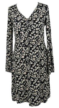 Dámské černo-bílé kytičkované šaty Dorothy Perkins 