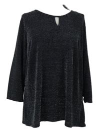 Dámske čierne trblietavé voľné é tričko Bassini