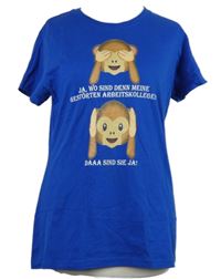 Dámské modré tričko s opičkami 