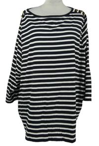 Dámske bielo-čierne pruhované tričko Capsule vel. 60