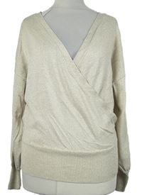 Dámsky smotanový trblietavý sveter F&F