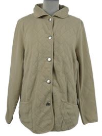 Dámská béžová károvaná fleecová bunda 