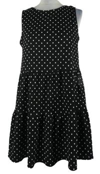 Dámské černé puntíkované strukturované šaty New Look 