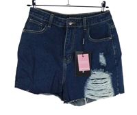 Nové - Dámské tmavomodré riflové kraťasy s prošoupáním PrettyLittle Thing